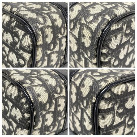 DIOR/ChristianDior Trotteur Cream Black PVC Patent Leather Handbag 674-082025 - Picture 6 of 14